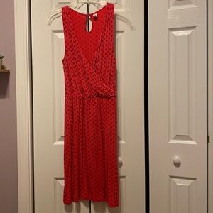 Knee length sleeveless, printed dress